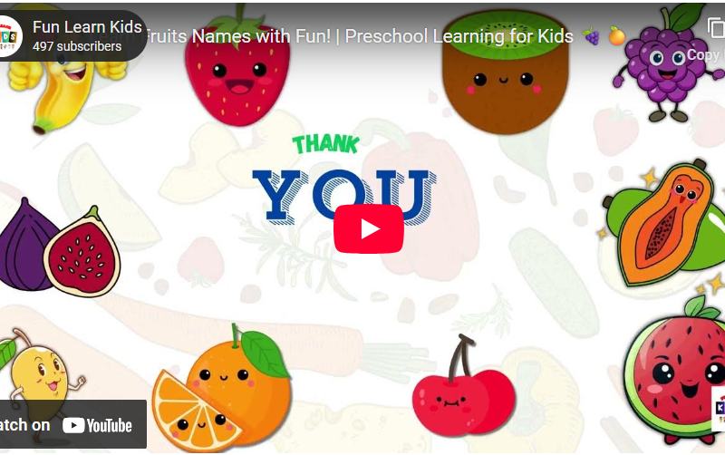 Learn Fruits Names with Fun! | Preschool Learning for Kids