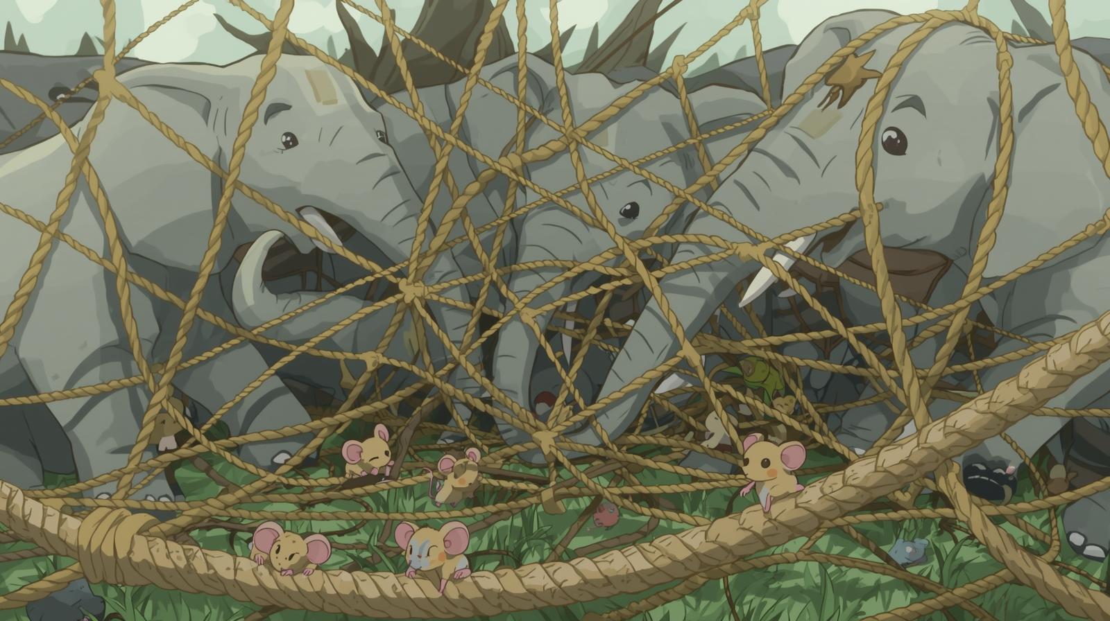 Elephants and Mice Illustration