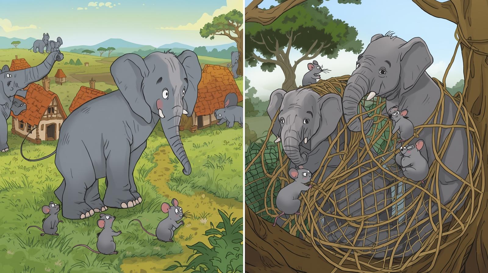 Story for kids: 🐘 The Elephants and the Tiny Mice 🐭
