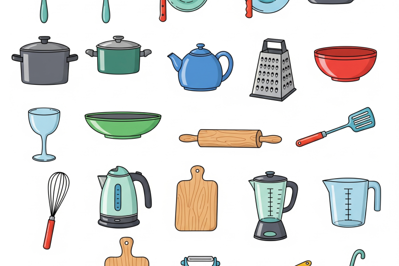 Free Printable flashcards Daily Life Kitchen Items – Fun Interactive Learning