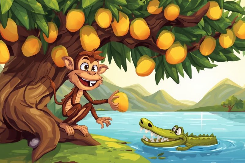 Story for kids: The Monkey and the Crocodile