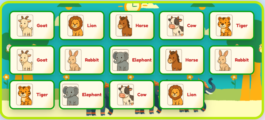 animal name memory game thumb