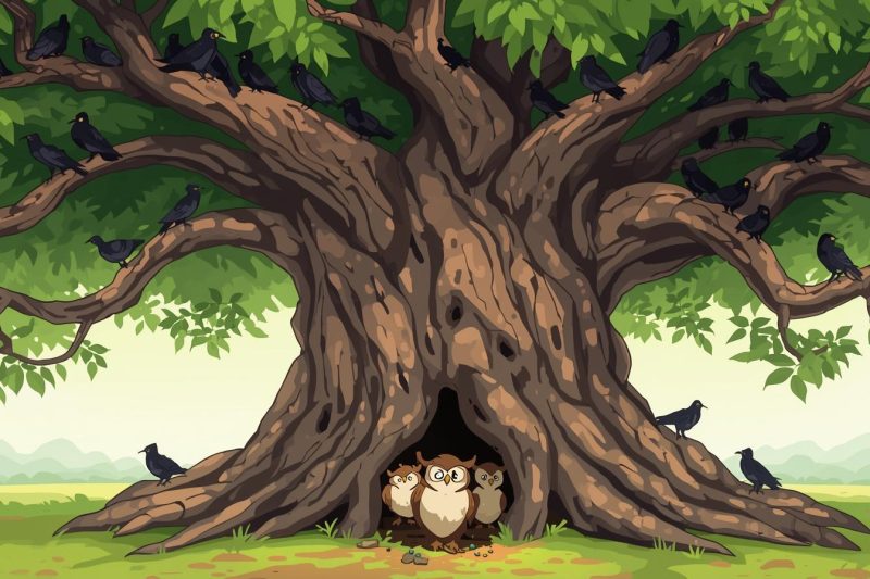 Story for kids: 🐦 The Crow and the Owl