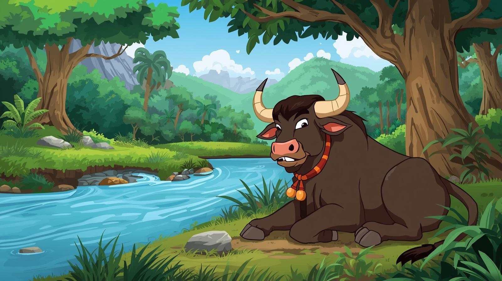 Lion and Bull Illustration