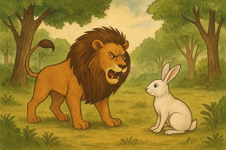 Story for kids – The Lion and the Clever Rabbit