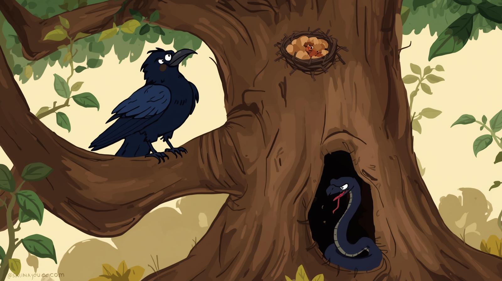 Story for kids : The Crow and the Snake
