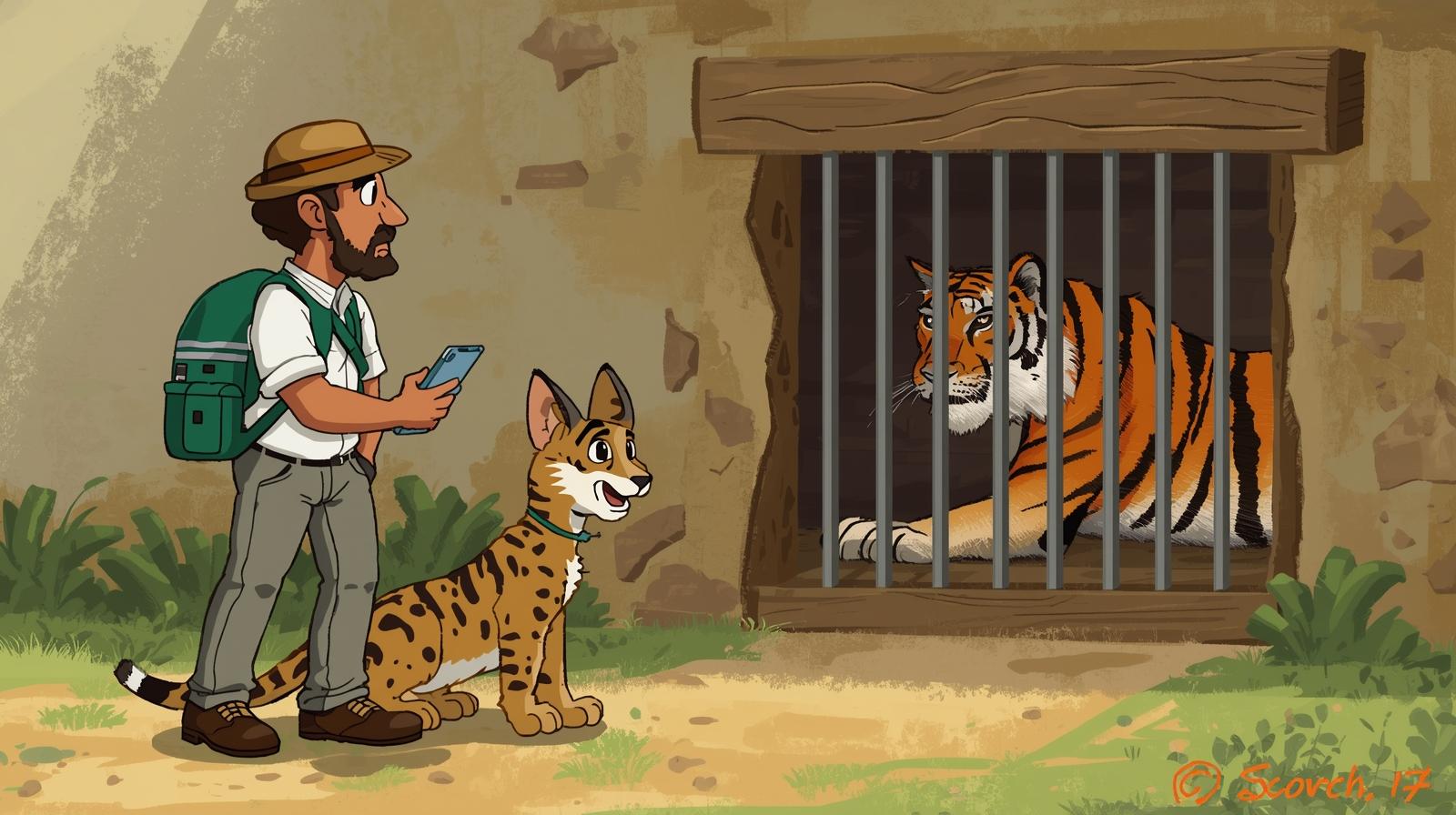 Tiger and Jackal Illustration